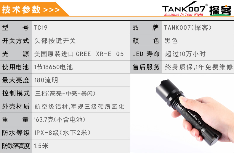 選購強光手電筒什么品牌好？探客TANK007手電筒生產廠家